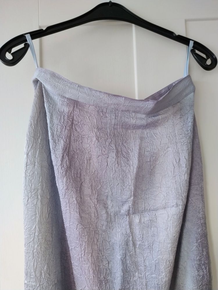 Slip Lilac and blue textured satin skirt product image